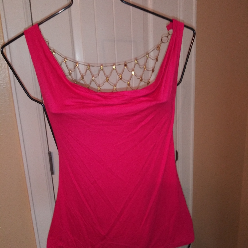 Rhinestone embellished tank top
